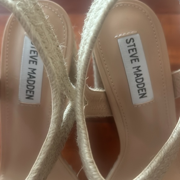Steve Madden NEW Raffia platform sandals tan size 8 - Picture 6 of 6